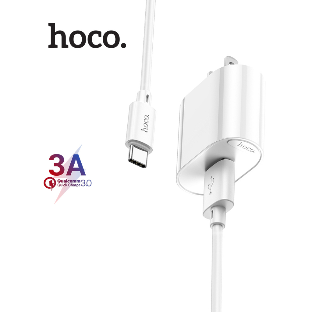 Bộ sạc nhanh Hoco C109 PD18W+QC3.0 USB to Type-C dùng cho android ,dài 100cm, chân dẹt