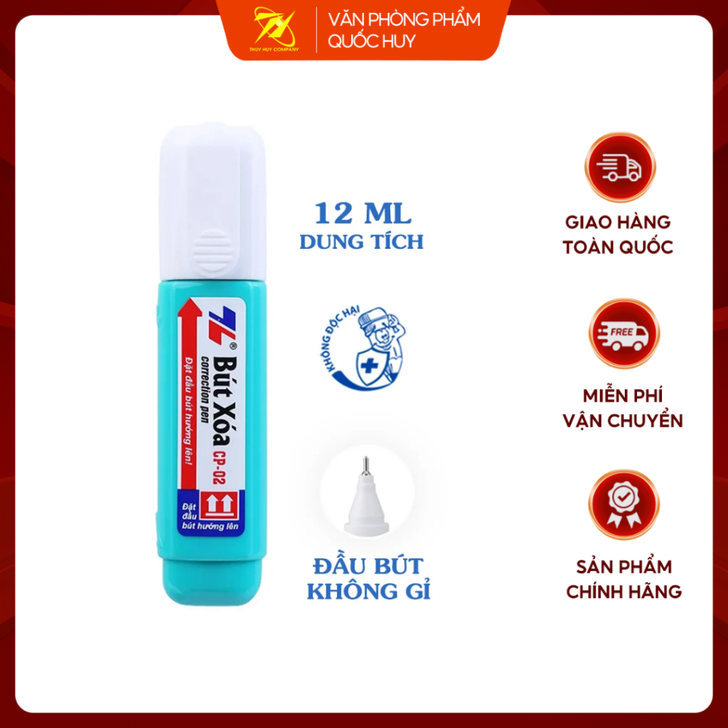 Bút Xóa Nước Thiên Long CP-02, Xóa Siêu Sạch, Thuận Tiện Sử Dụng - VPP Quốc Huy