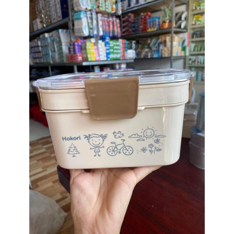 Hộp cơm inox 2T Hokori 6566, Hộp đựng cơm văn phòng giữ nhiệt xinh xắn, Hộp cơm giữ nhiệt cao cấp