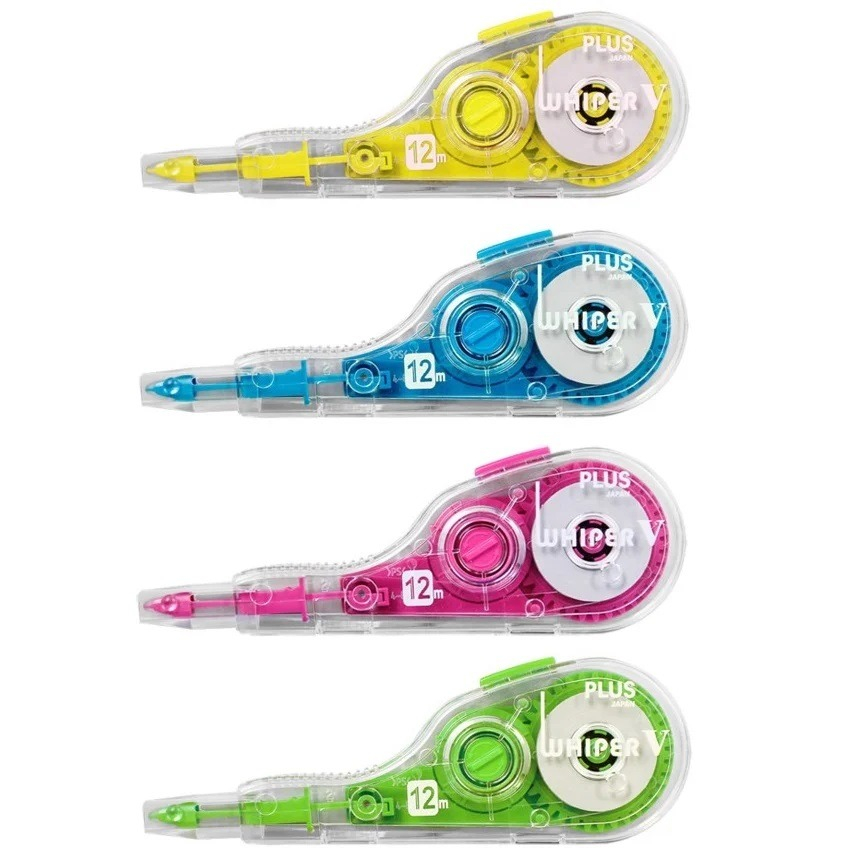 Băng xóa Plus dài 12m Whiper V Happy Color WH 4 Màu, Xóa Gọn Nhẹ, Dễ Sử Dụng - VPP Quốc Huy