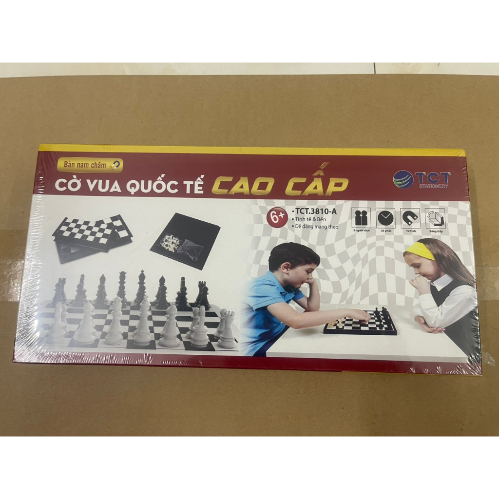 BỘ CỜ VUA QUỐC TẾ CAO CẤP TCT NAM CHÂM, KIÊM HỘP ĐỰNG MÃ TCT3810A - VPP QUỐC HUY