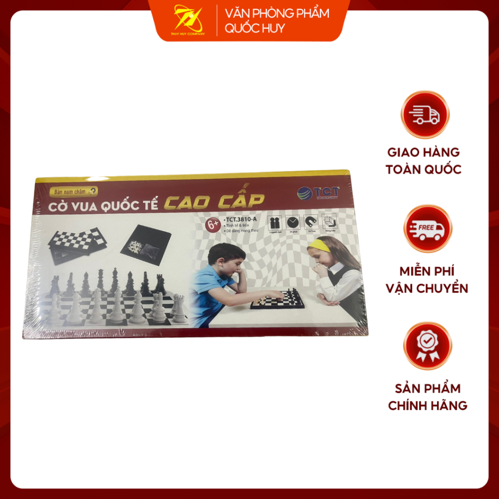 BỘ CỜ VUA QUỐC TẾ CAO CẤP TCT NAM CHÂM, KIÊM HỘP ĐỰNG MÃ TCT3810A - VPP QUỐC HUY