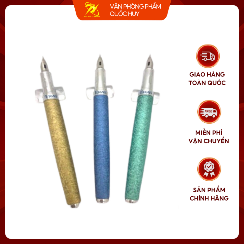 BÚT MÁY ERAS E018, NGÒI LÁ TRE NÉT THANH ĐẬM, DÙNG LUYỆN VIẾT CHỮ ĐẸP, ĐỰNG TRONG HỘP NHỰA - VPP QUỐC HUY