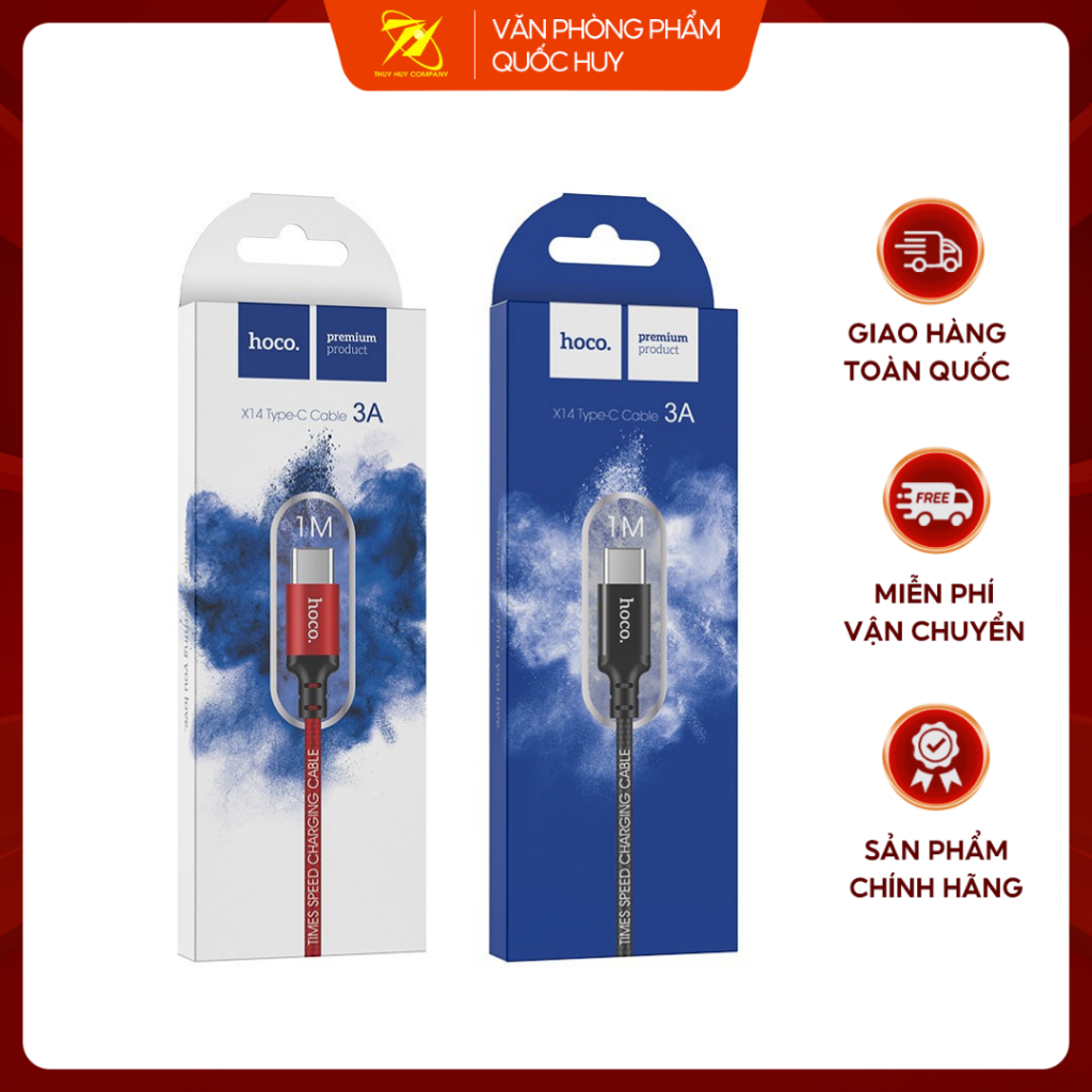 Cáp Sạc Hoco X14 Cổng Micro Dây Dài 1M, Dây Sạc Nhanh Type C Hoco 1m - VPP Quốc Huy