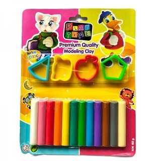 ĐẤT NẶN 12 MÀU CÓ KHUÔN KÈM THEO CHO BÉ , Đất Nặn Thái Lan 165g - VPP Quốc Huy