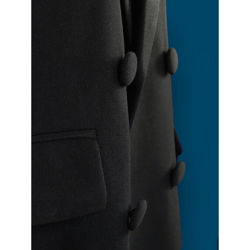 Áo blazer nữ [MAY THEO SỐ ĐO] -áo khoác vest -chất liệu cao cấp, 2 lớp-lót lụa, ĐEN, form 4 nút -Tiệm may Diluclothing
