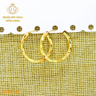 Vòng Tàu (Đường Kính 3cm), Bông Tai, Khuyên Tai Nữ Titan Xi Mạ Vàng - Trang Sức Hava Hong Kong