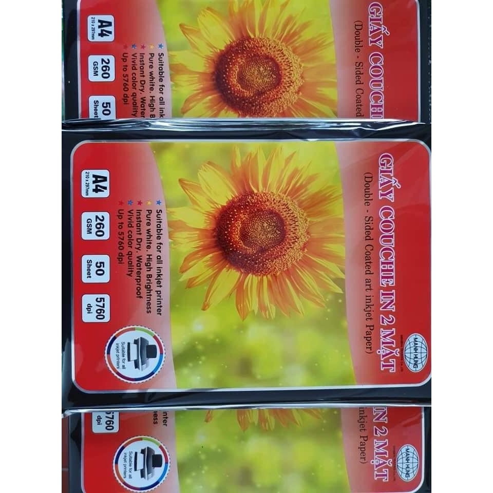 GIẤY IN ẢNH A4 MẠNH HƯNG, 115,135,160, 200, 230, 250, 260, 300GSM - VPP QUỐC HUY.