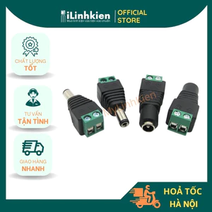 Jack DC đực cái 5.5x2.5mm nối nguồn chất lượng cao.