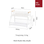 Giá để bát đĩa 2 tầng tách rời kèm khay hứng nước màu trắng, kệ chạn úp chén đũa đa năng phong cách tối giản - Mần Decor — ảnh 7