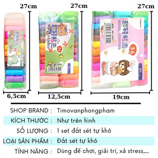 Đất Sét Tự Khô Siêu Nhẹ Lốc 12, 24 Và 36 Màu Đồ Chơi Giảm Stress QT33