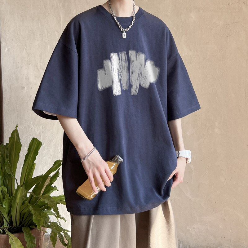 Áo Thun Tee Nam Tay Lỡ HappyFamily Form Rộng họa tiết Color  Cotton 100 Cao Cấp