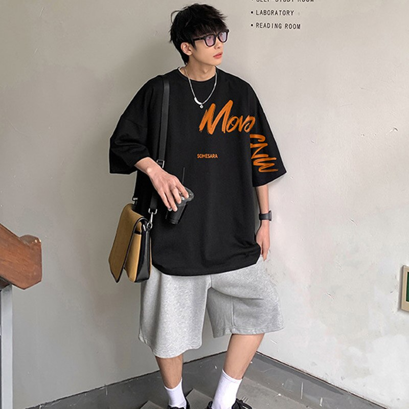 Áo Thun Tee Nam Tay Lỡ HappyFamily Form Rộng MONOCNW Somesara Cotton 100 Cao Cấp