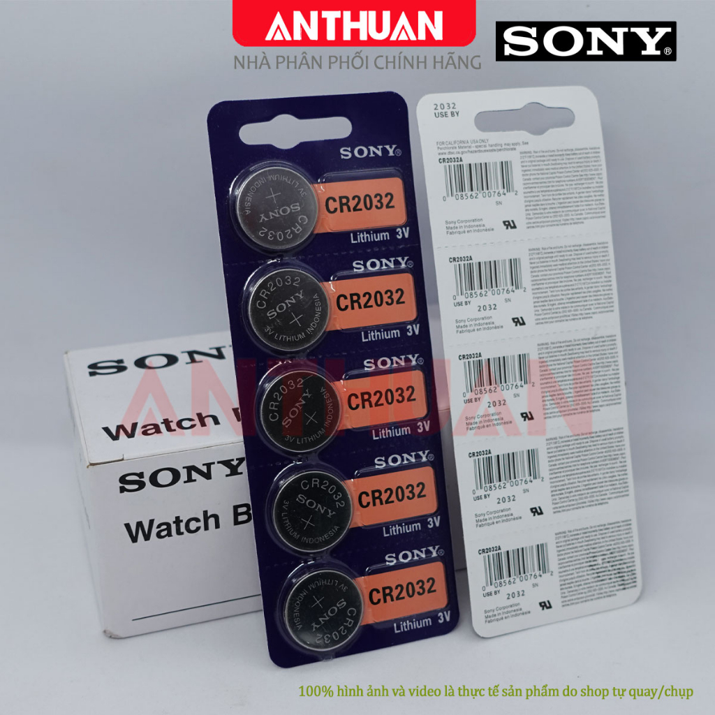 Pin CR2032 SONY 3V .  Pin cho SmartKey, Khóa ÔTô, Cmoss nuôi nguồn, điều khiển, máy tính cầm tay