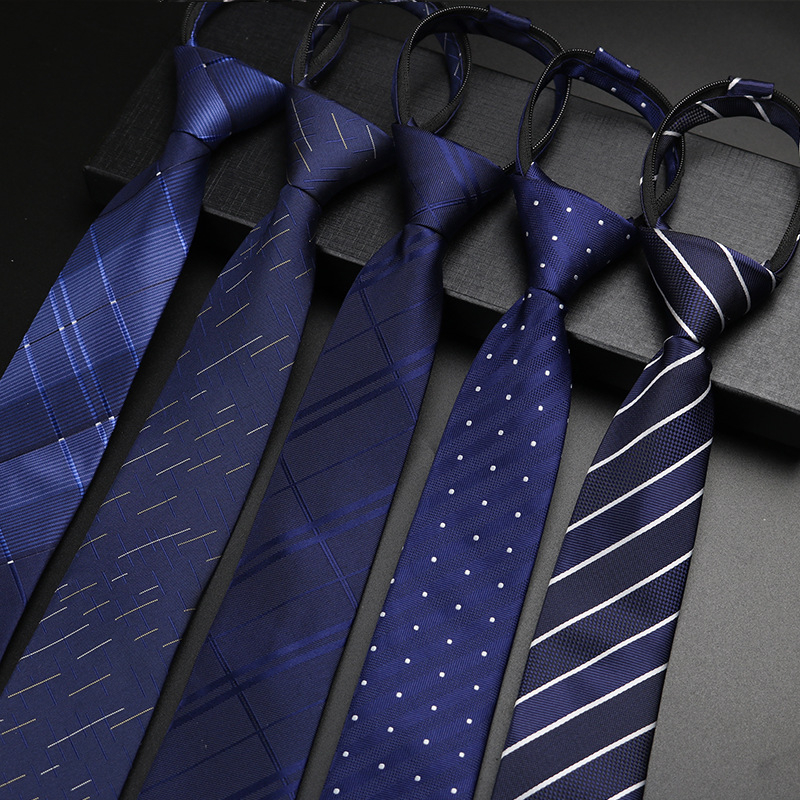 Cavat nam màu xanh bản nhỏ 6cm thắt sẵn khóa kéo tiện lợi, Cravat Hàn ...