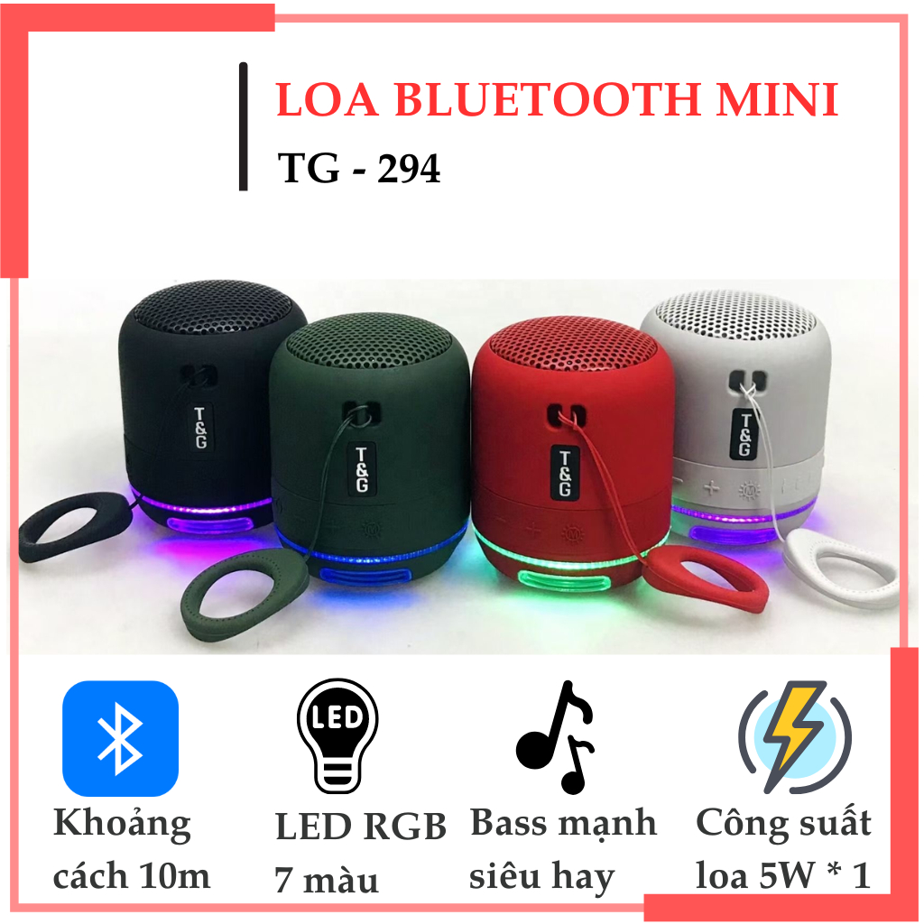 Loa Bluetooth Mini TG-294 - Bass mạnh nhạc êm, Công suất 5W, Đèn ...