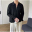 <<Có sẵn>> 001 Áo sợi dệt tay dài cổ V kiểu polo phong cách Hàn quốc dành cho nam mùa thu