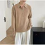 <<Có sẵn>> 001 Áo sợi dệt tay dài cổ V kiểu polo phong cách Hàn quốc dành cho nam mùa thu