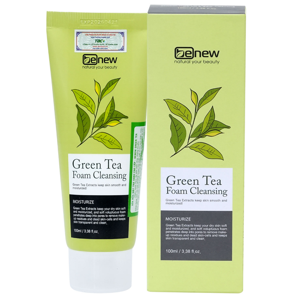 Ảnh Sữa Rửa Mặt Trà Xanh Cao Cấp Benew Green Tea Foam Cleansing 100ml 4