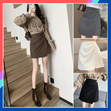 Chân váy xếp ly lưng cao tôn dáng Chân váy bút chì công sở cạp cao form chuẩn hàn quốc mặc đi làm đi chơi dạo phố CV24
