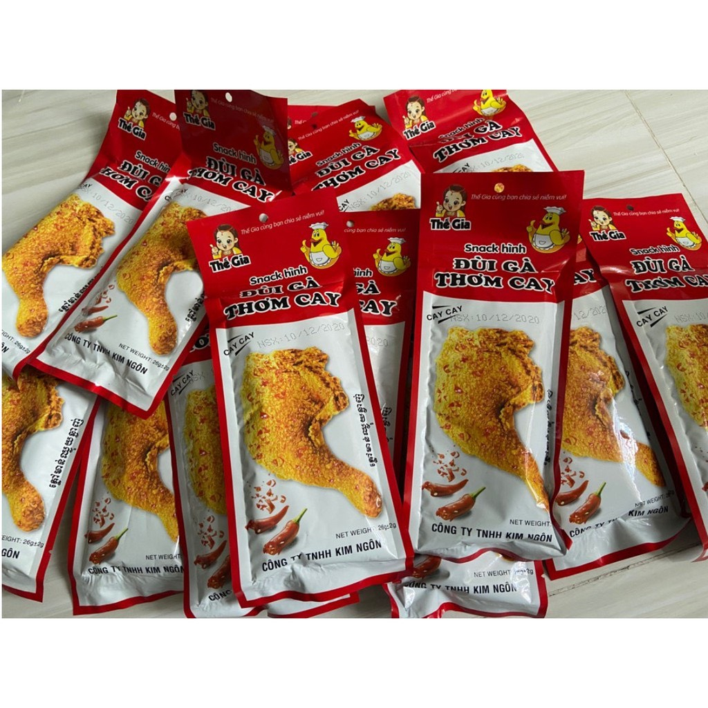 Snack Hình Đùi Gà Thơm Cay Gói 25g - Que Cay Tuổi Thơ - Đồ Ăn Cổng Trường Hot
