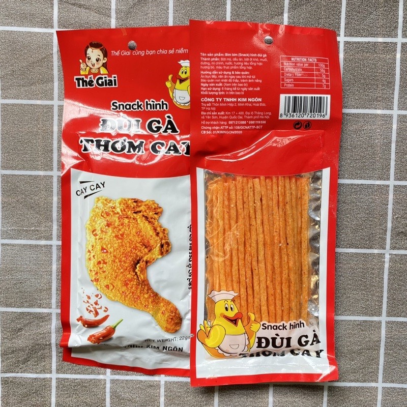 Snack Hình Đùi Gà Thơm Cay Gói 25g - Que Cay Tuổi Thơ - Đồ Ăn Cổng Trường Hot