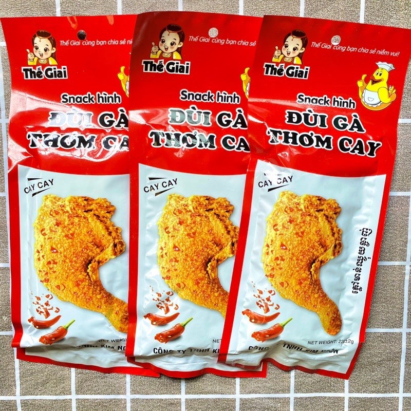 Snack Hình Đùi Gà Thơm Cay Gói 25g - Que Cay Tuổi Thơ - Đồ Ăn Cổng Trường Hot