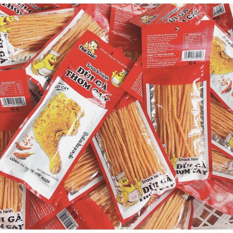 Snack Hình Đùi Gà Thơm Cay Gói 25g - Que Cay Tuổi Thơ - Đồ Ăn Cổng Trường Hot