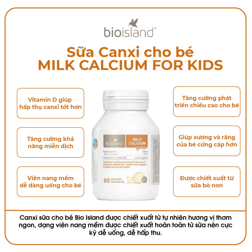 Combo canxi sữa, lysine và DHA BioIsland advantages image