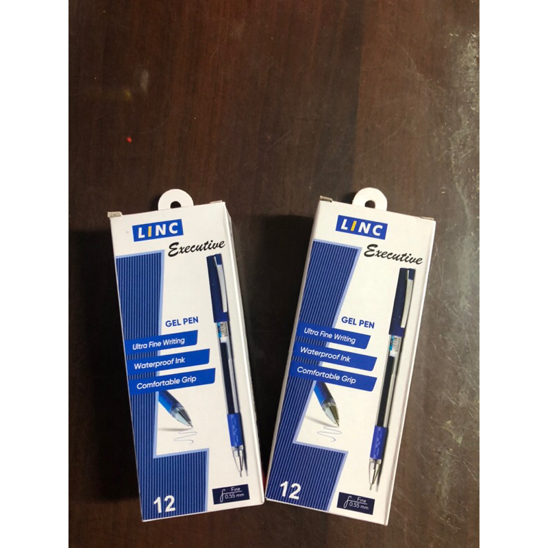 HỘP 12 CHIẾC BÚT BI NƯỚC LINC EXECUTIVE GEL 0.5MM, XANH/ ĐEN/ ĐỎ - VPP QUỐC HUY