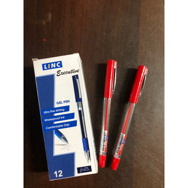HỘP 12 CHIẾC BÚT BI NƯỚC LINC EXECUTIVE GEL 0.5MM, XANH/ ĐEN/ ĐỎ - VPP QUỐC HUY