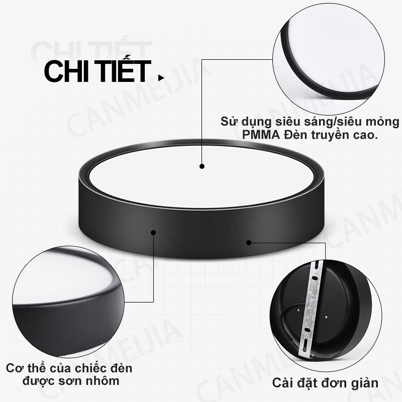 Tri Màu Đèn LED Downlight Suface Down Đèn Trần Chiếu Sáng 3W 5W 10W 15W 25W Đèn LED Panel Lampu Siling Bulat Cho Phòng Khách Phòng Ngủ Cửa Hàng Nhà Bếp Trang Trí Nhà Cửa Hàng