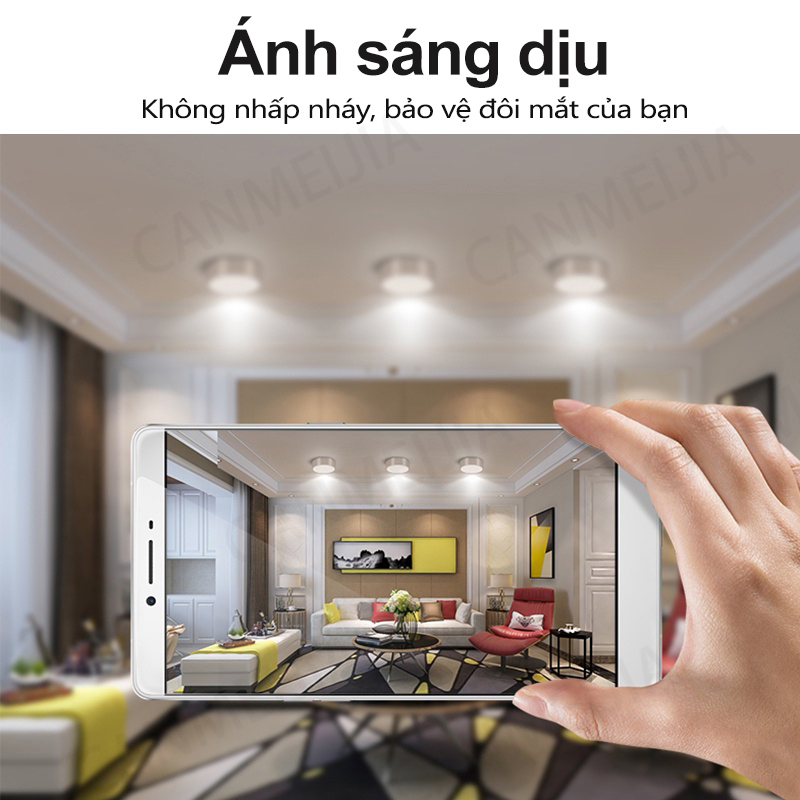 Tri Màu Đèn LED Downlight Suface Down Đèn Trần Chiếu Sáng 3W 5W 10W 15W 25W Đèn LED Panel Lampu Siling Bulat Cho Phòng Khách Phòng Ngủ Cửa Hàng Nhà Bếp Trang Trí Nhà Cửa Hàng