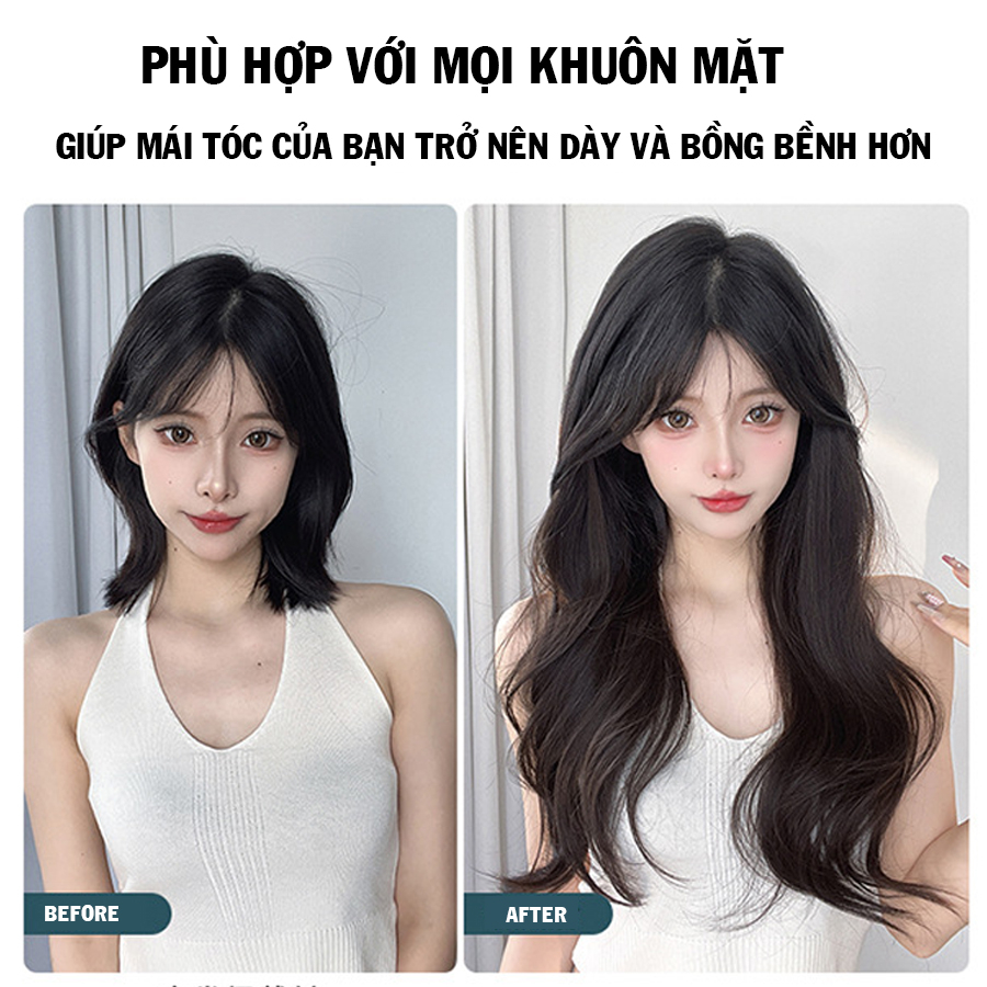Tóc Giả Kẹp Phím_ Sét 3 Dải Kẹp Xoăn Sóng Lơi iAN Cao Cấp