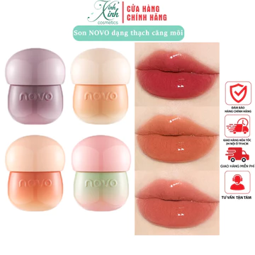 Son Môi NOVO Dạng Thạch hình nấm Dưỡng Ẩm màu tint trên môi Lâu Trôi