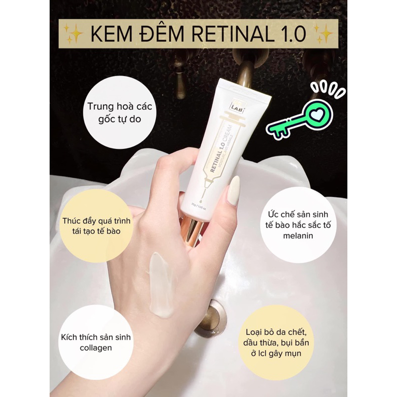 Kem dưỡng da ban đêm Kr.lab vitamin A night cream cấp ẩm, sáng da 40ml - retinal Kr.Lab hạn 2027 HQ  IS324