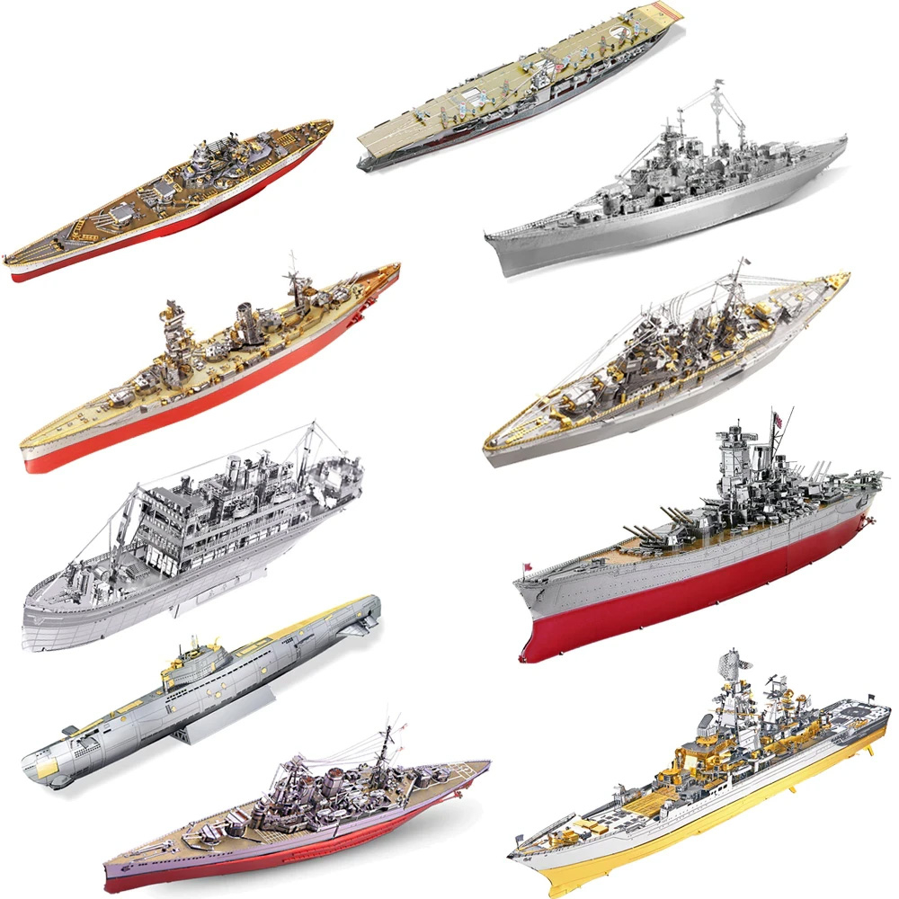 Ảnh Đồ Chơi Mô Hình Kim Loại Lắp Ráp 3D Cao Cấp Tàu Chiến - Chiến Hạm - Tàu Sân Bay - Battleship 1