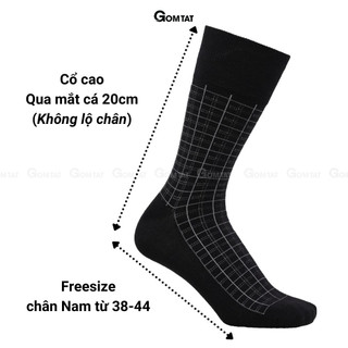 Vớ nam cổ cao đi giày tây GOMTAT màu đen, chất liệu cotton cao cấp mềm mịn thoáng mát - GOM-TAY11-DENCAROTRANG