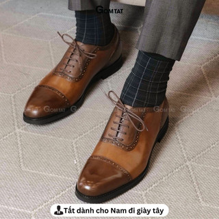 Vớ nam cổ cao đi giày tây GOMTAT màu đen, chất liệu cotton cao cấp mềm mịn thoáng mát - GOM-TAY11-DENCAROTRANG