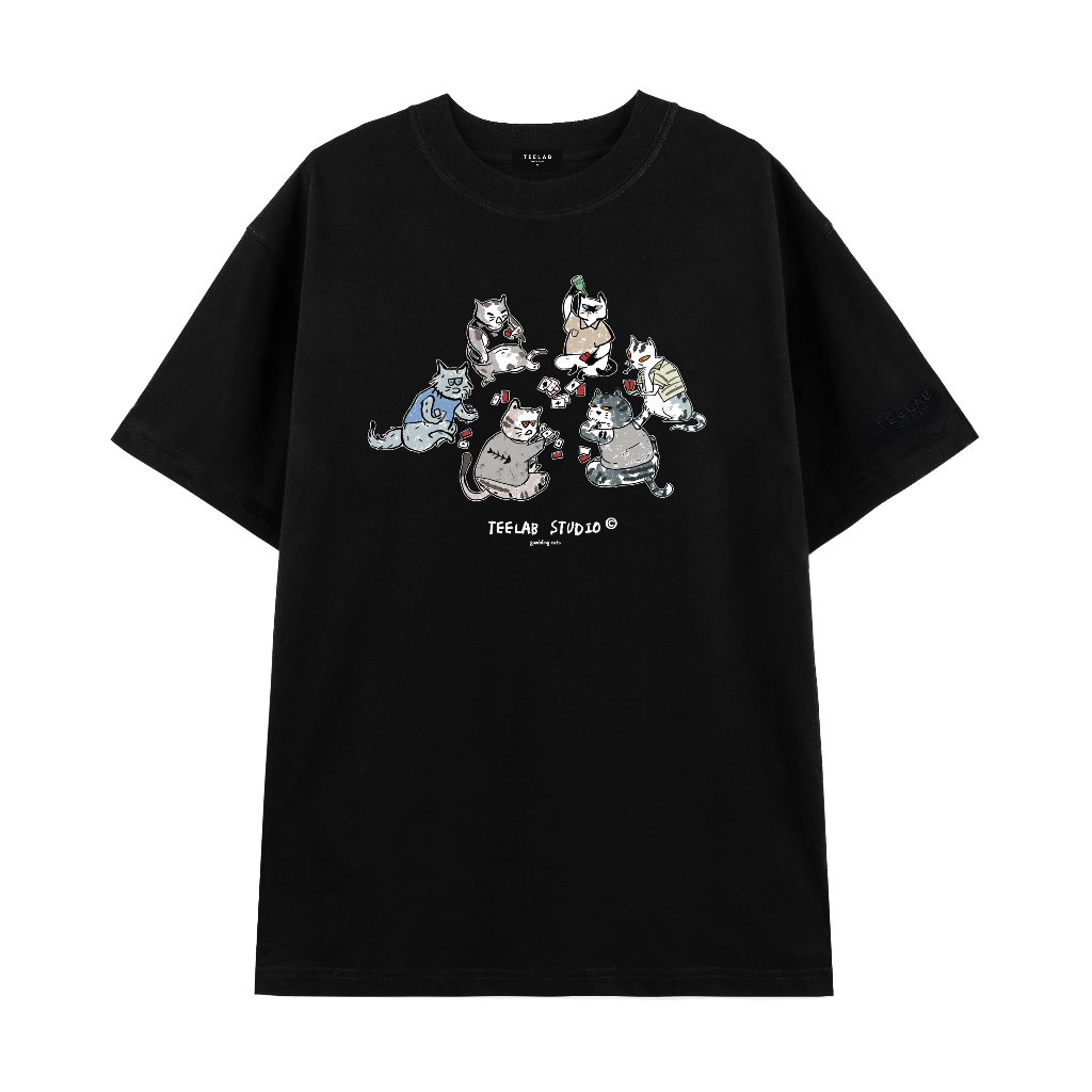 Ảnh Áo Thun Teelab Gambling Cats Unisex Form Oversize Local Brand Tshirt TS150 4