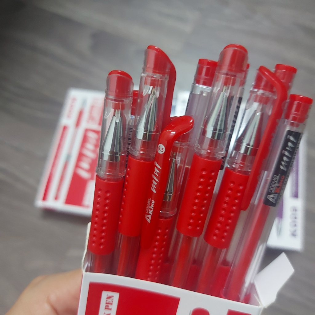 Bút gel King mini K009 bút bi nước xanh đen đỏ tím 1 hộp 12 bút ...