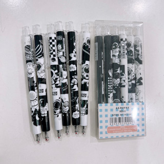 Set Bút Bi 6 Cây Anime Gel Đen Đồ Dùng Học Tập Cute VPB32