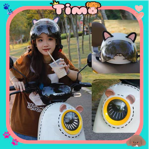 Tai Mèo Gắn Mũ Bảo Hiểm Nửa Đầu 1/2 3/4 Chong Chóng Gấu Cute Có Keo Sẵn PK84