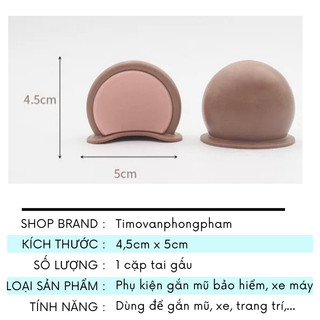 Tai Gấu Gắn Mũ Bảo Hiểm Chong Chóng Mèo Cute Nửa Đầu 1/2 3/4 PK84