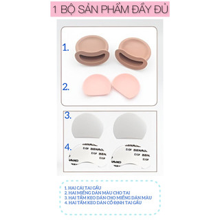 Tai Gấu Gắn Mũ Bảo Hiểm Chong Chóng Mèo Cute Nửa Đầu 1/2 3/4 PK84