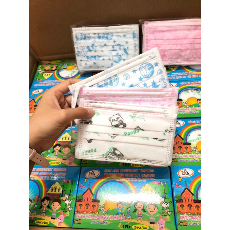 [QUÀ TẶNG] 1 HỘP 10cái Khẩu trang Y Tế 4 lớp NAM ANH cho bé 5-12t