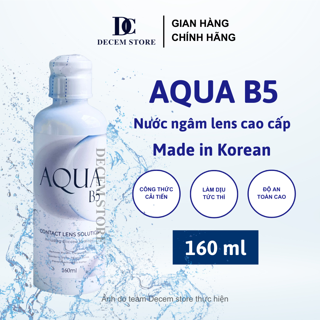 Nước ngâm lens Aqua b5 nhỏ 160ml rửa, thay, làm sạch, mềm, mới kính áp ...