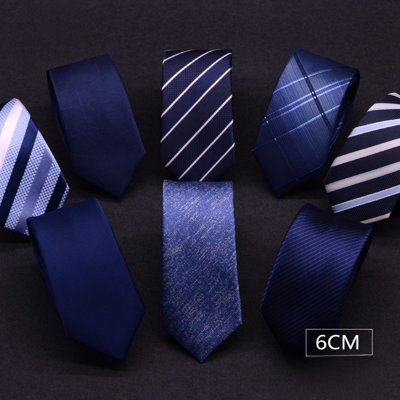 Cavat Nam bản nhỏ 6cm màu xanh thời trang phong cách Hàn Quốc, Cravat ...