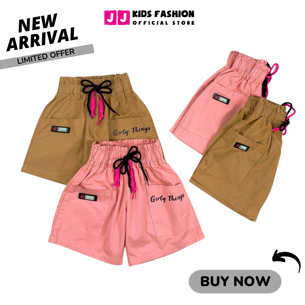 Quần short kiểu bé gái kaki thời trang năng động thoải mái - JJ Kids