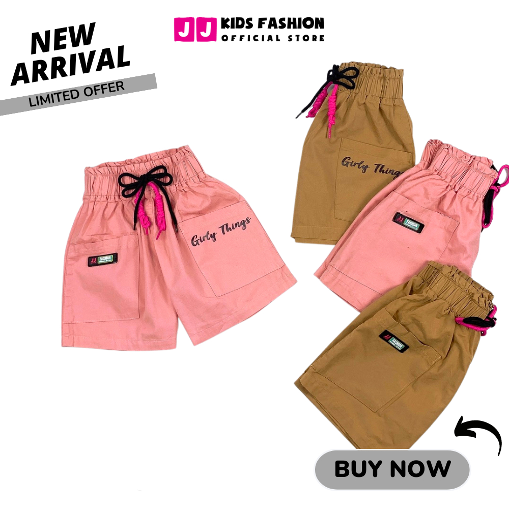 Quần short kiểu bé gái kaki thời trang năng động thoải mái - JJ Kids